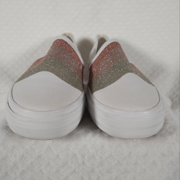 NWOT Keds Women's White Double Decker Wave Glitter Dusted Slip-On Shoes 8.5 - Picture 5 of 9